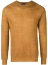 Roberto Collina Ribbed Knitted Sweater In Yellow