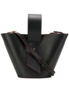 Carolina Santo Domingo Bucket Shoulder Bag In Black