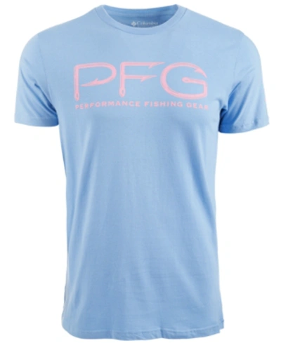 Columbia Men's Pfg Hooks Short Sleeve T-shirt In Light Blue