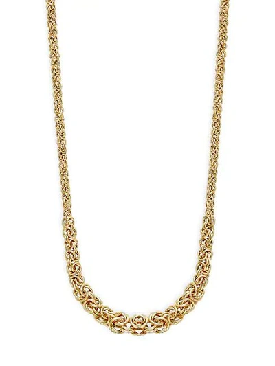 Saks Fifth Avenue 14k Yellow Gold Graduated Byzantine Link Necklace