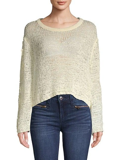 Chloé Open-knit Crop Sweater In Buttercream