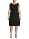 Lafayette 148 Plus Cheyenne Sleeveless Shift Dress In Black