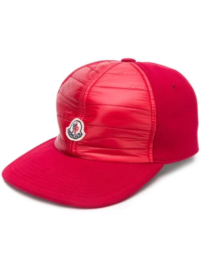 Moncler Logo Hat In Red