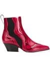 Sergio Rossi Pvc Insert Ankle Boots In Red