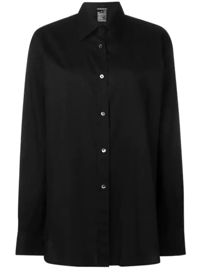 Ann Demeulemeester Oversized Plain Shirt - Black