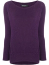 Aragona Cashmere Scoop Neck Sweater In Purple