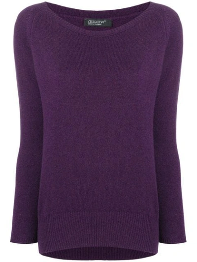 Aragona Cashmere Scoop Neck Jumper In Purple