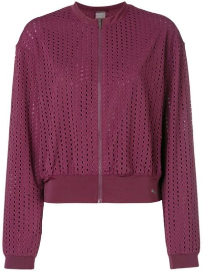 Puma Cut Out Bomber Jacket In Purple
