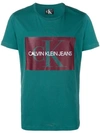 Calvin Klein Jeans Est.1978 Blocked Logo T In Green