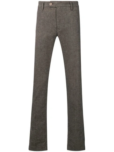 Al Duca D'aosta Melange Knit Style Trousers In Brown