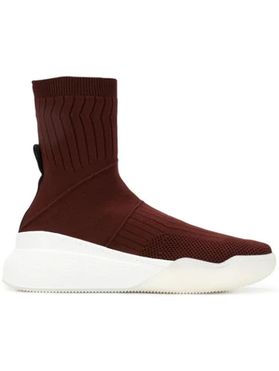 Stella Mccartney Loop Stretch-knit Sock Trainers In Red