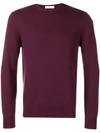 Cruciani Long-sleeve Fitted Sweater In Purple