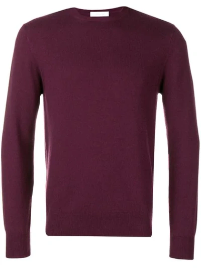Cruciani Long-sleeve Fitted Sweater In Purple