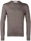 Cruciani Long-sleeve Fitted Sweater - Brown