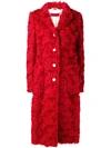 The Gigi Single-breasted Shearling Coat In Red