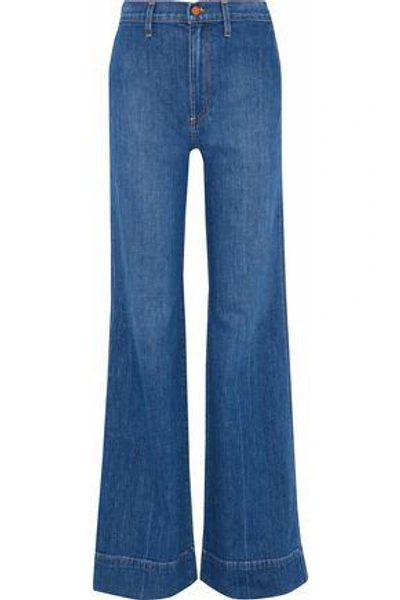 Alice And Olivia Gorgeous High-rise Flared Jeans In Mid Denim