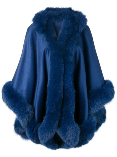 Liska Hooded Fur In Blue
