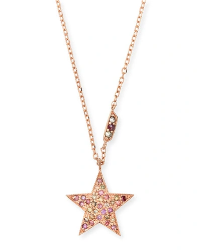 Stevie Wren 14k Rose Gold Pink Diamond Star Pendant Necklace