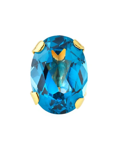 Devon Leigh Blue Cubic Zirconia Oval Ring