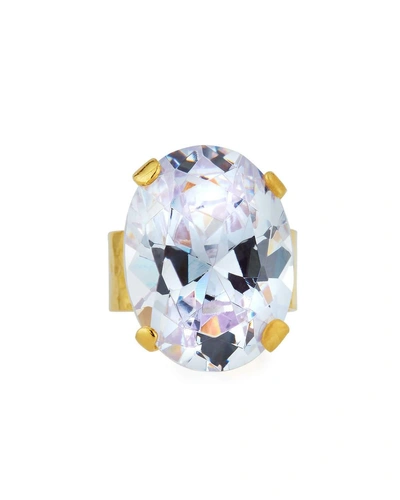 Devon Leigh Clear Cubic Zirconia Oval Ring