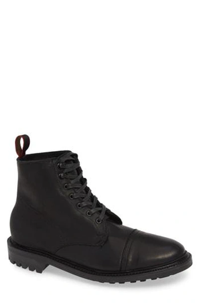 Allen Edmonds Surrey Cap Toe Boot In Black Suede/ Nubuck