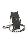 Bandolier Lucy Leather Iphone Crossbody In Black/silver