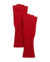 Aqua Cashmere Donegal Cashmere Fingerless Gloves - 100% Exclusive In Red
