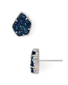 Kendra Scott Tessa Stud Earrings In Rhodium/blue Drusy