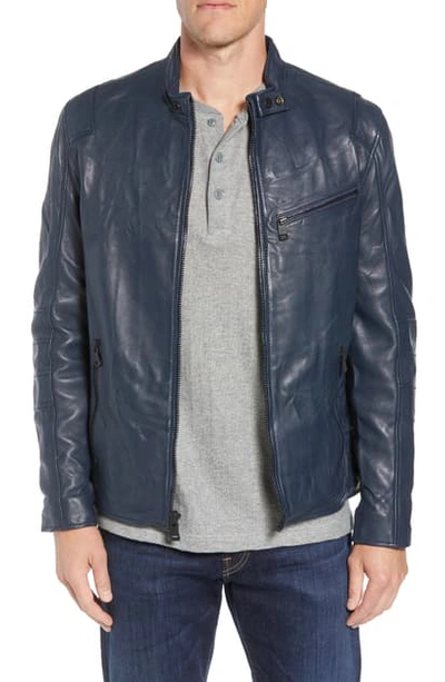 Andrew Marc Men's Weston Moto-leather Jacket In Navy