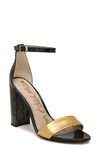 Sam Edelman Yaro Ankle Strap Sandal In Silver/ Gold Fabric