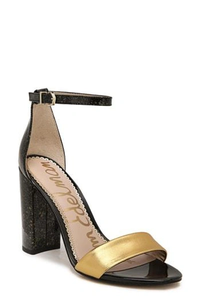 Sam Edelman Yaro Ankle Strap Sandal In Silver/ Gold Fabric