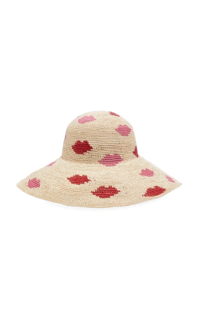 Yestadt Millinery Kisses Patterned Straw Hat In Neutral