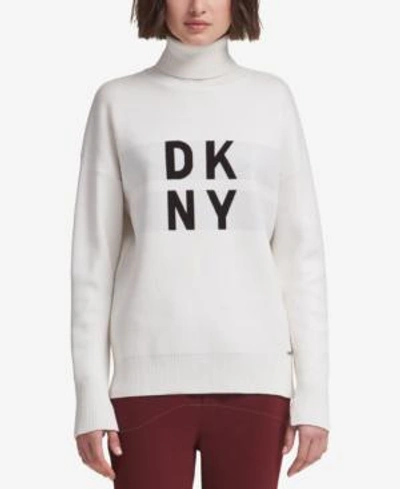 Dkny Logo Turtleneck Sweater, Created For Macy's In Ivory