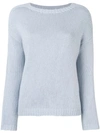 Aragona Slash Neck Sweater - Blue