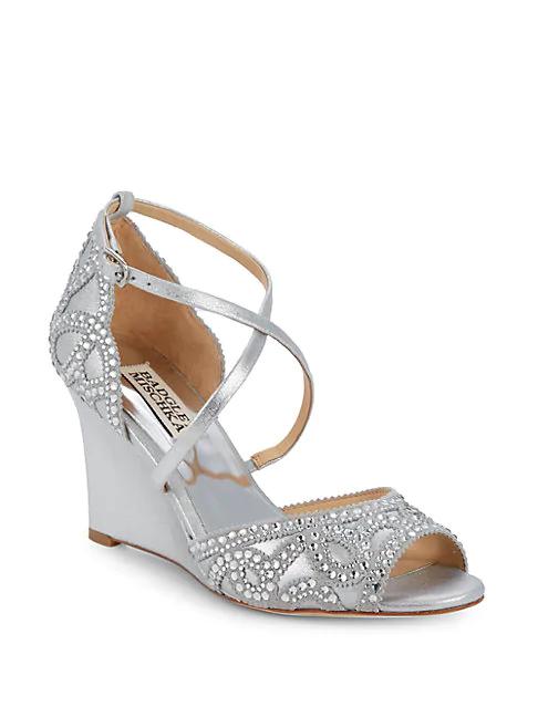 silver formal sandals