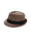 Block Headwear Plaid Fedora In Brown