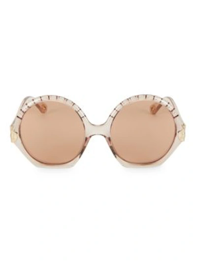 Chloé Vera Light Brown Oversized Sunglasses In Grey And Other