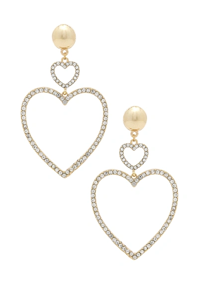 Ettika Two Hearts Drop Earrings In Gold