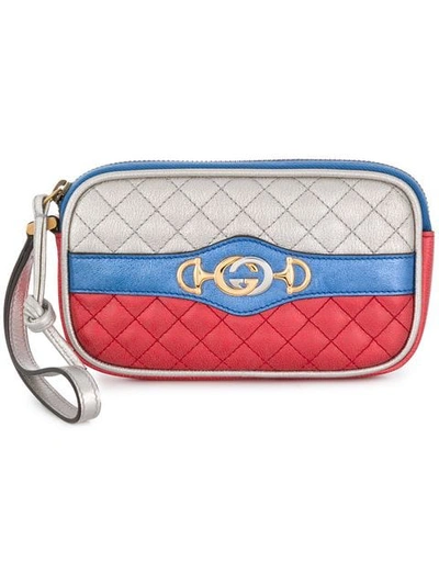 Gucci Logo Wrist Wallet In Red
