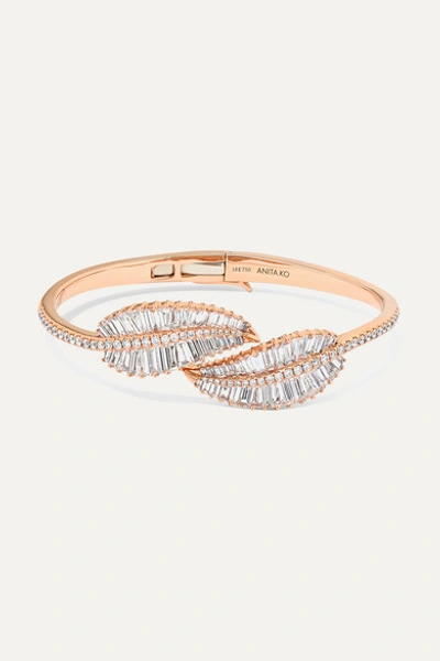 Anita Ko Palm Leaf 18-karat Rose Gold Diamond Bracelet