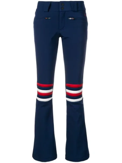 Perfect Moment Aurora Flare Striped Ski Pants In Navy