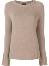 Aragona Slash Neck Sweater In Brown