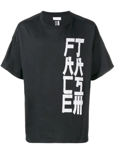 Facetasm Logo Print T-shirt - Black