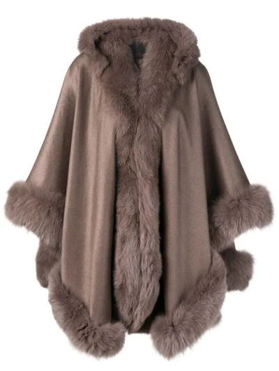 Liska Hooded Fur In Brown