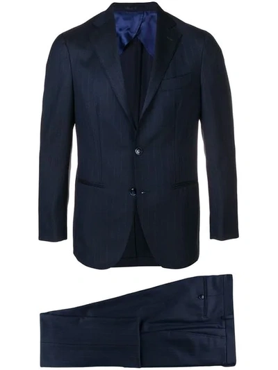 Barba Pinstripe Suit In Blue