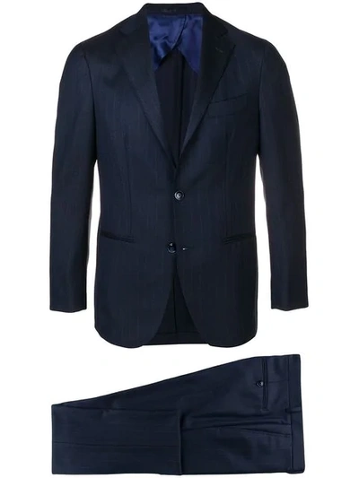 Barba Napoli Pinstripe Suit In Blue