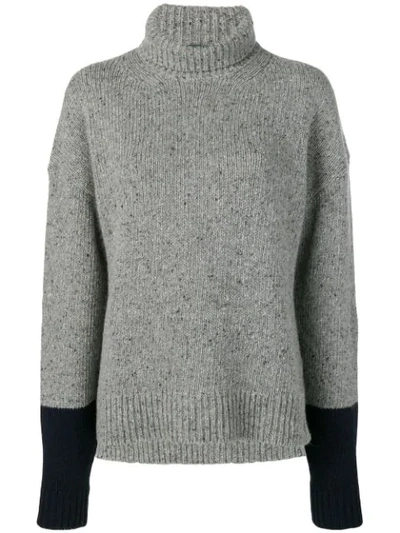 Alexa Chung Knitted Sweater In Grey