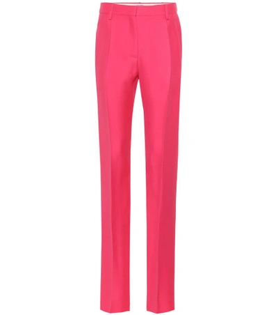 Valentino Mid-rise Straight Pants In Pink