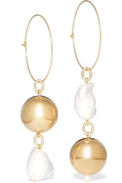 Mounser Pagoda Fruit Gold-plated Pearl Earrings