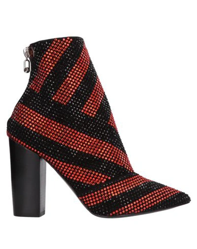 Philipp Plein Ankle Boot In Red